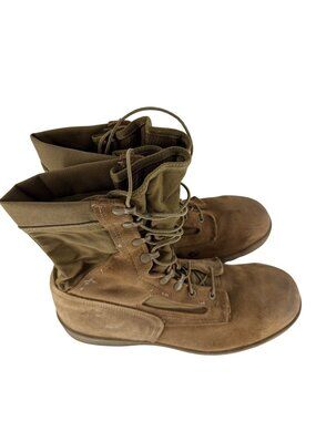 USMC Military Combat Boots Tan Suede Leather & Nylon Size 10R